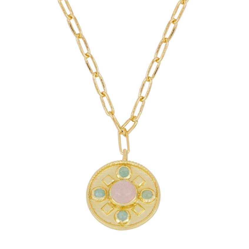 Collar Calcedonia Rosa