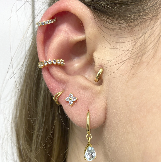 Piercing Flor Aqua