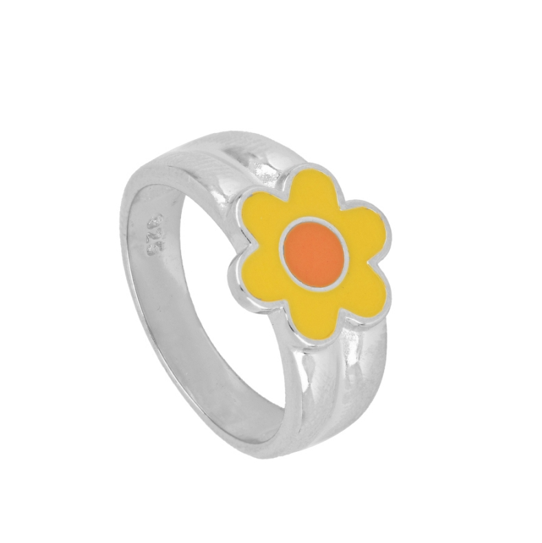 Anillo Sello Margarita Amarilla