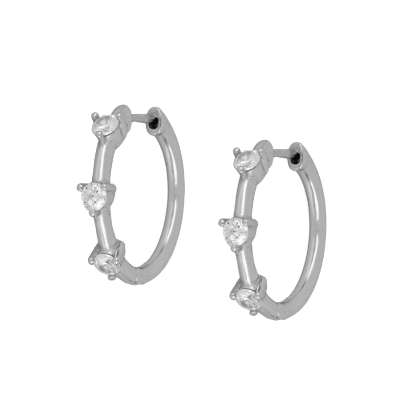 Aros Triple Circonita Blanca