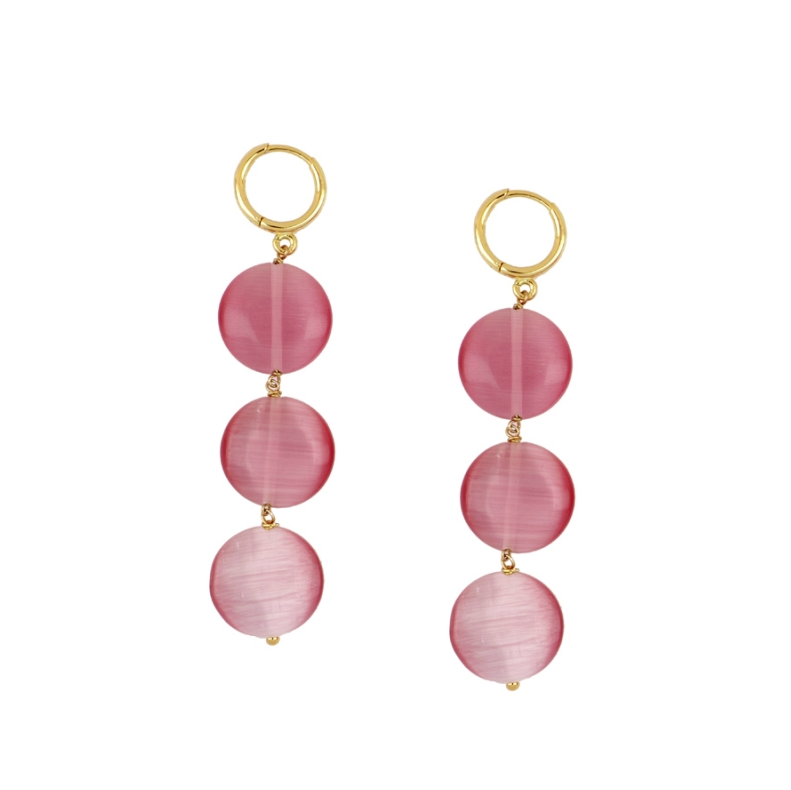 Pendientes Ojo de Gato Rosa