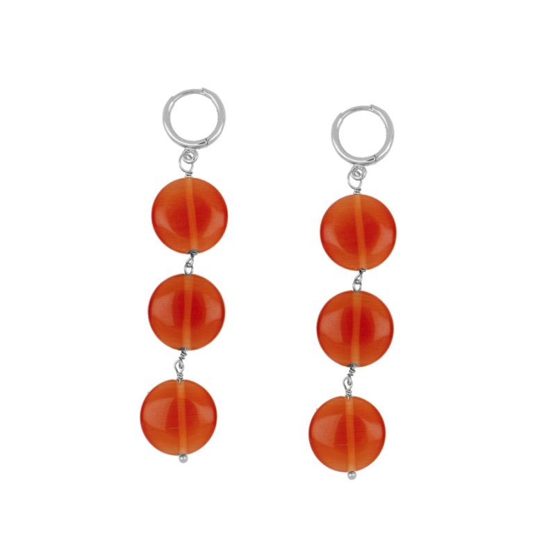 Pendientes Ojo de Gato Coral