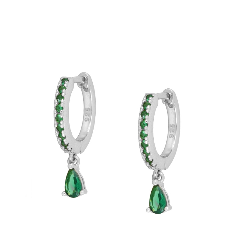 Pendientes Gota Verde