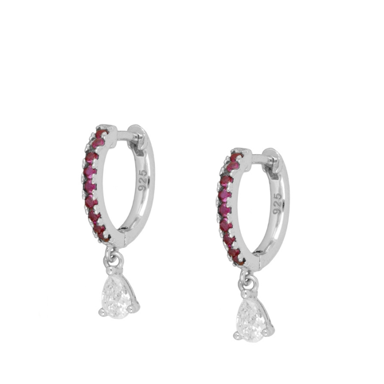 Pendientes Gota Fucsia