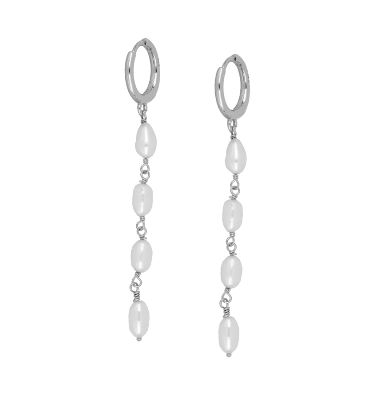 Pendientes Cadena Perlas de Agua