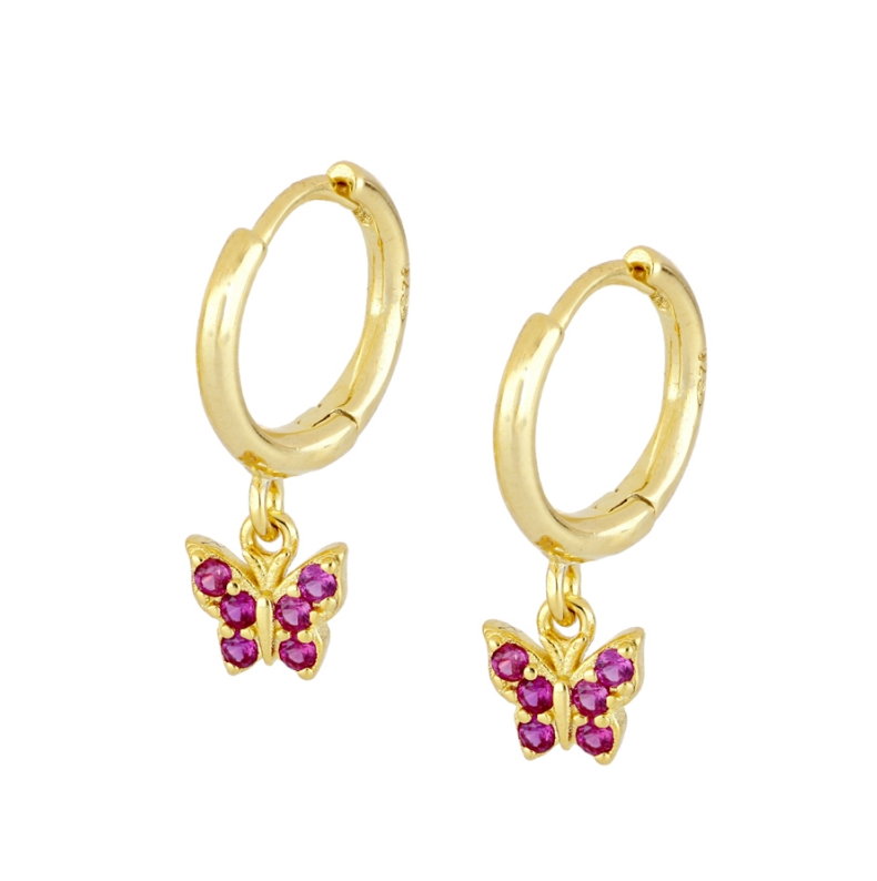 Pendientes Mariposa Fucsia