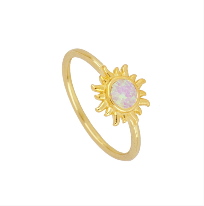 Anillo Sol Ópalo Blanco