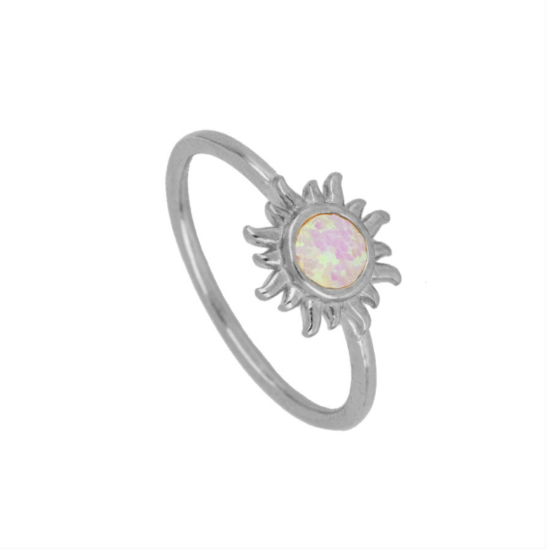 Anillo Sol Ópalo Blanco
