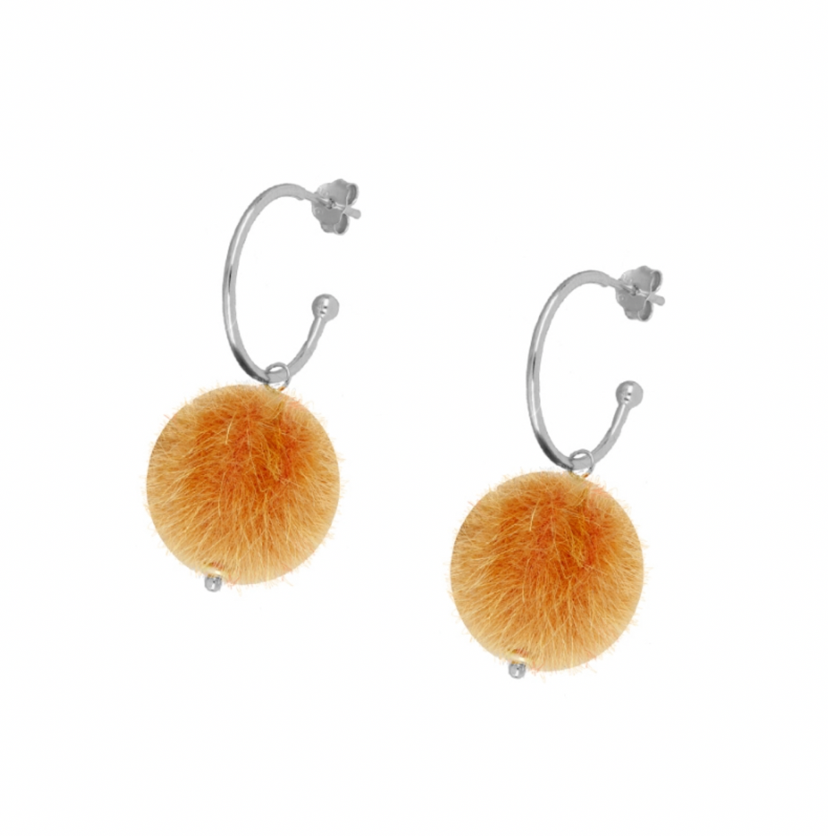 Pendientes Pompón Naranja