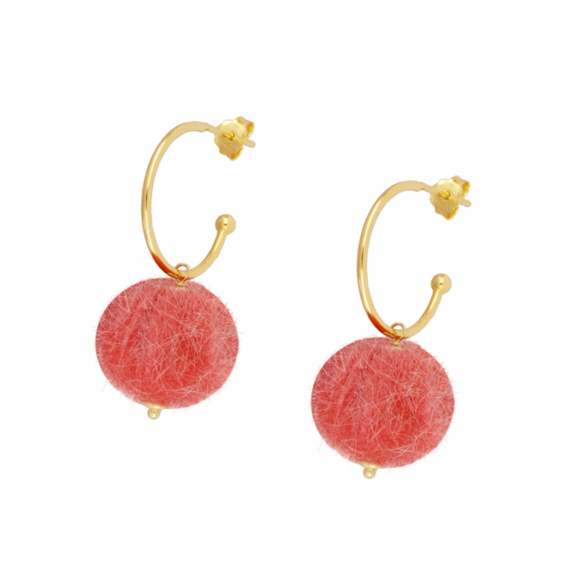 Pendientes Pompón Rosa