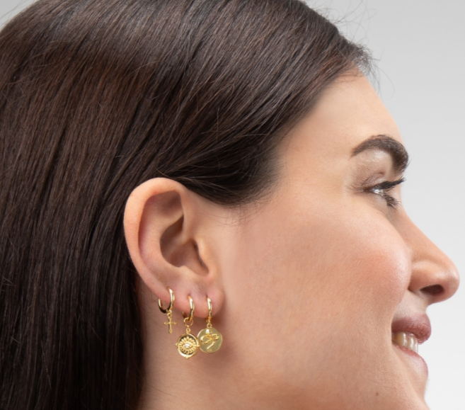 Pendientes Aro Cruz 11mm