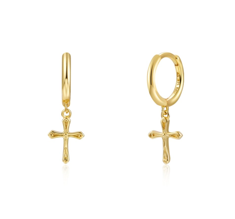 Pendientes Aro Cruz 11mm