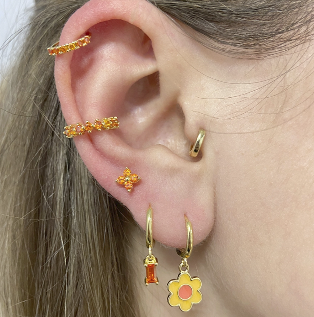 Piercing Flor Naranja