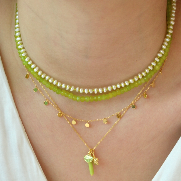 Collar Perla Pistacho
