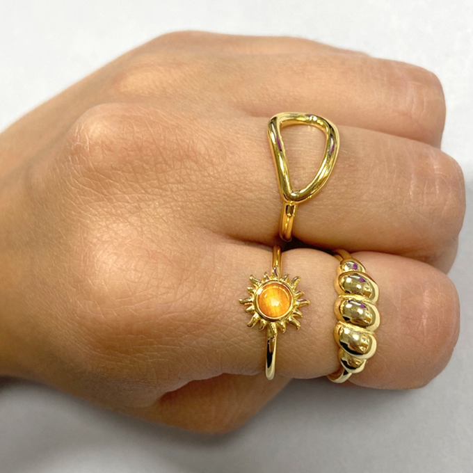 Anillo Sol Ópalo Naranja