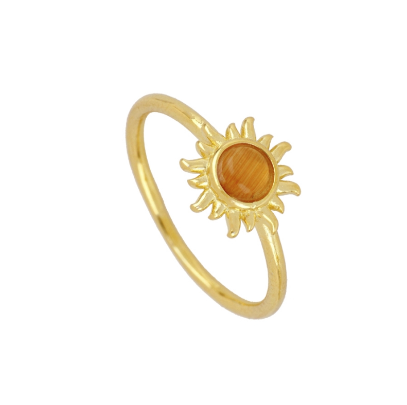 Anillo Sol Ópalo Naranja