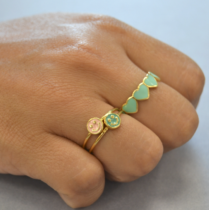 Anillo Mini Smile Rosa
