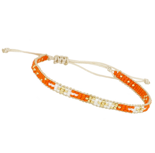 Pulsera Cristal Miyuki Naranja