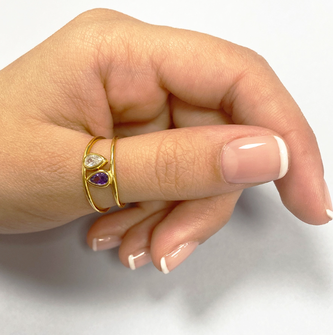 Anillo Gota Lila