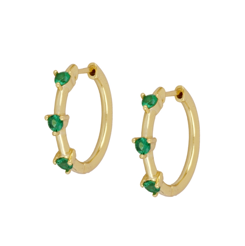 Aros Triple Circonita Verde