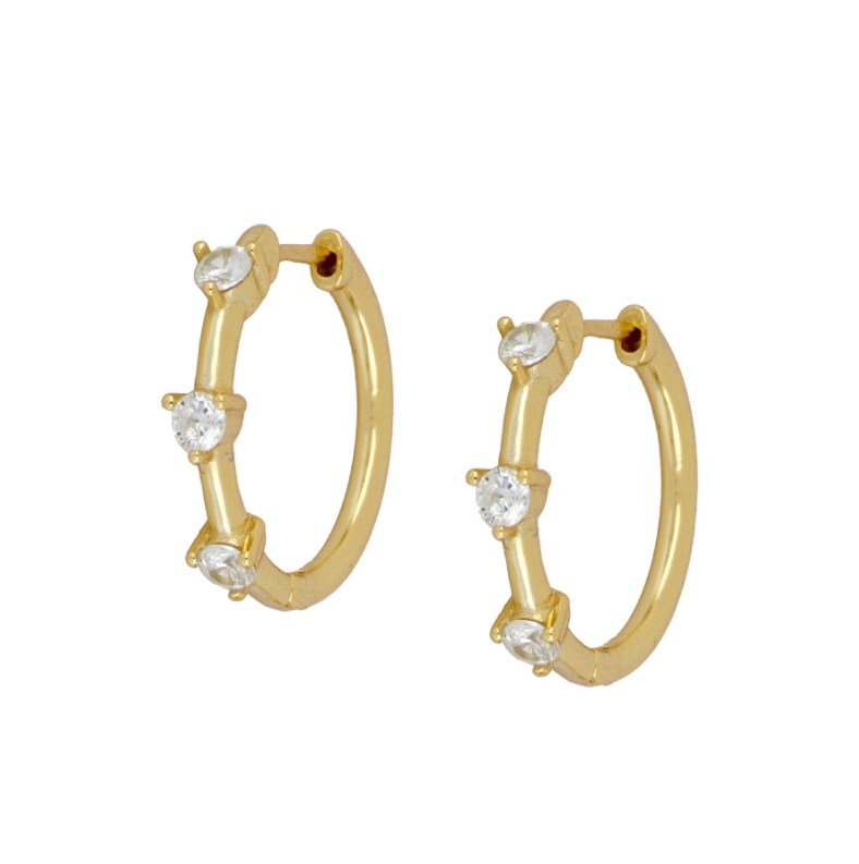 Aros Triple Circonita Blanca