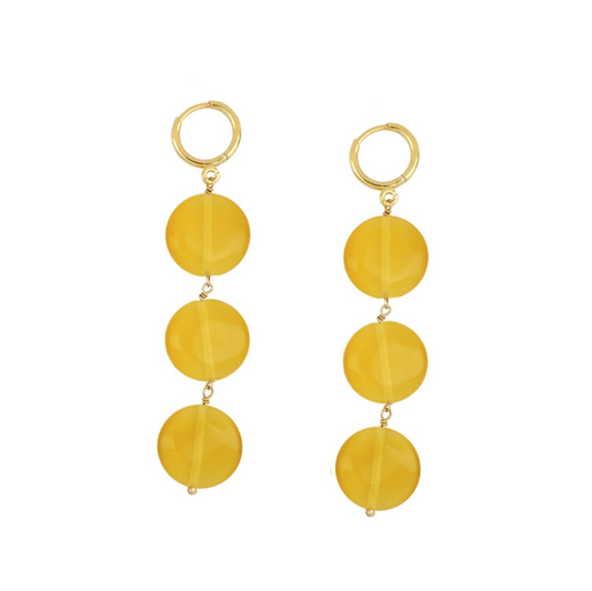 Pendientes Ojo de Gato Amarillo