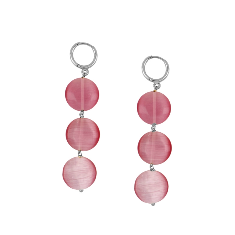 Pendientes Ojo de Gato Rosa