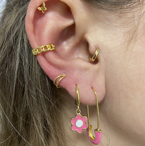 Pendientes Flor Rosa