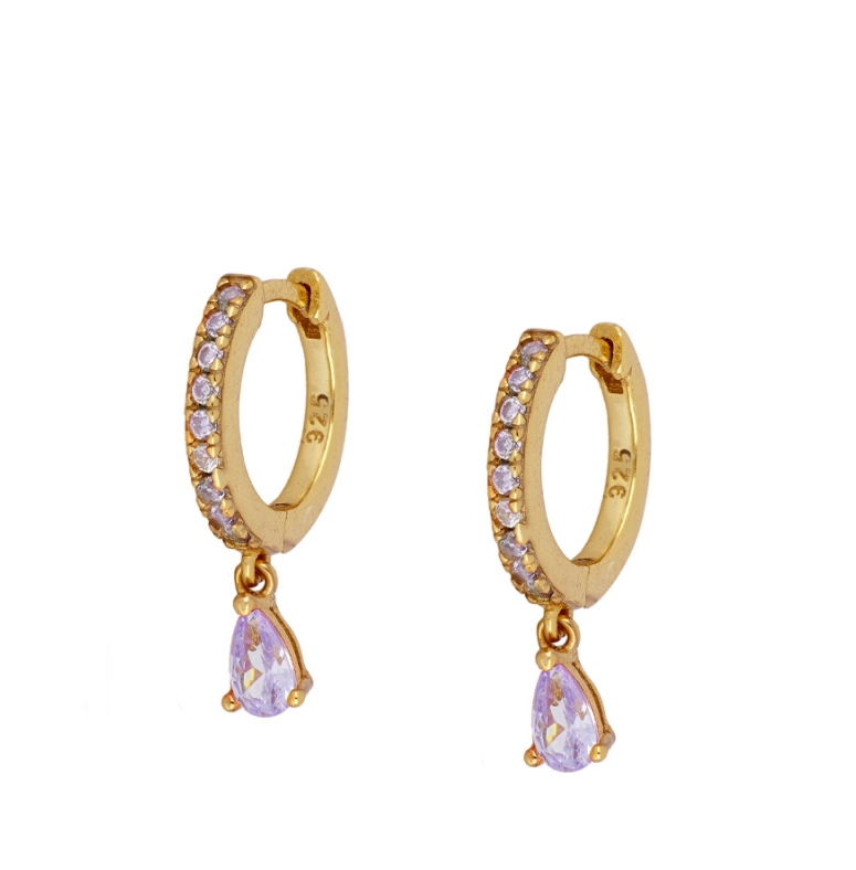 Pendientes Gota Lila