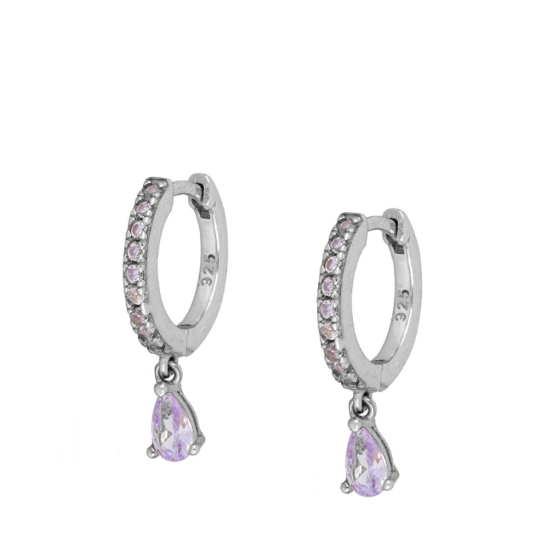 Pendientes Gota Lila