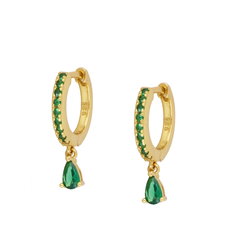 Pendientes Gota Verde